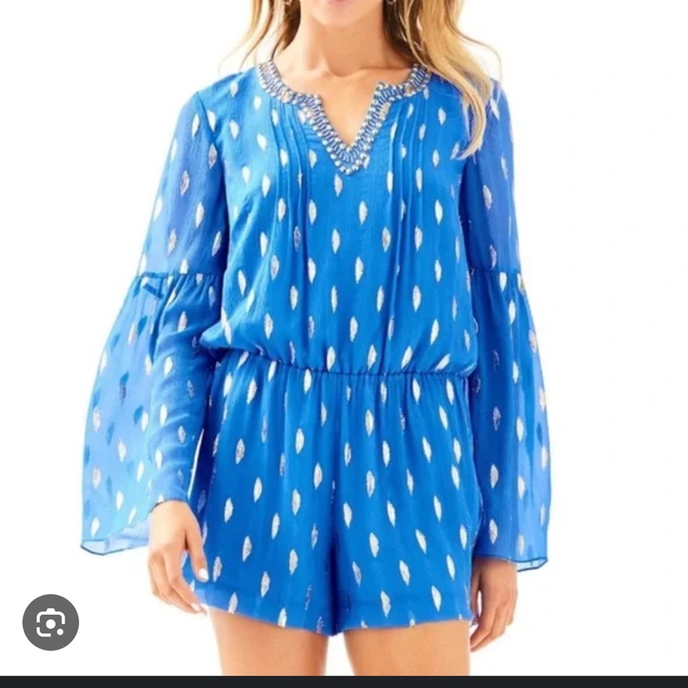 Lilly Pulitzer Blue Jumpsuit with White Accents